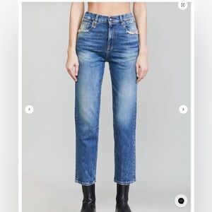 R13 Shelley Slim Blue High Rise  Straight Leg Denim Jeans SZ 25